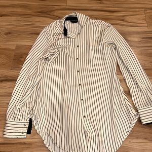 Rachel Zoe Striped White and Black button up blouse